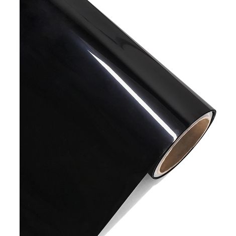 Film Vinyle, Auto-adhésif, Installation Sans Bulles, Noir Brillant, 0.5mx3m (1/2)
