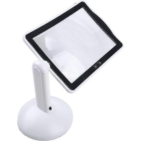 Loupe de lecture mains libres 3X, loupe pleine page avec 2 LED et lampe de bureau (1/5)