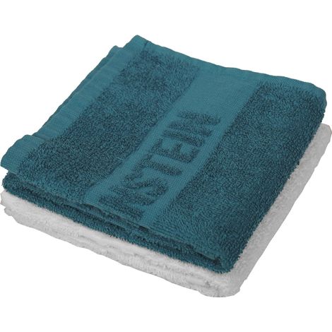 Gästehandtücher Bernstein PURECOTTON 2er-Set Petrol & Weiß 100% Baumwolle 30x50cm (1/5)