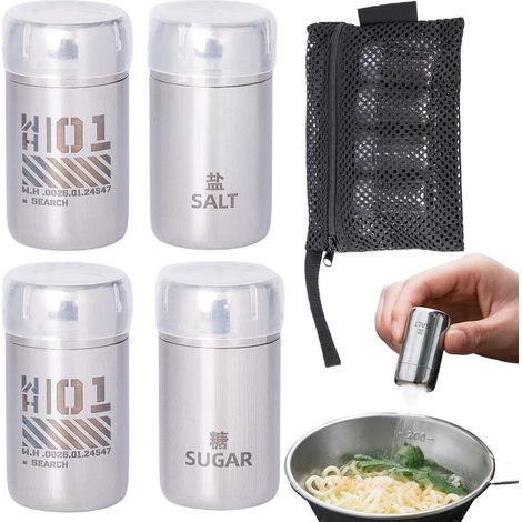 Récipient d'assaisonnement de camping – Distributeur de poudre  inoxydable avec sac en – Pour pique-nique, randonnée, escalade, école, maison, cuisine, cour (1/5)