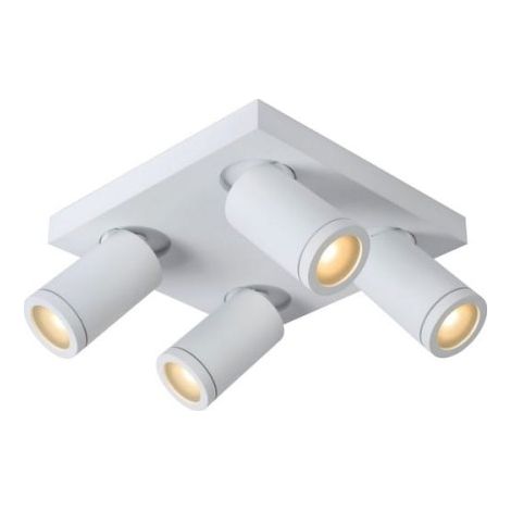 Lucide TAYLOR – Faretto da soffitto per bagno – LED Dim to Warm – GU10 – 4 x 5 W 2200 K – 3000 K – IP44 – Bianco