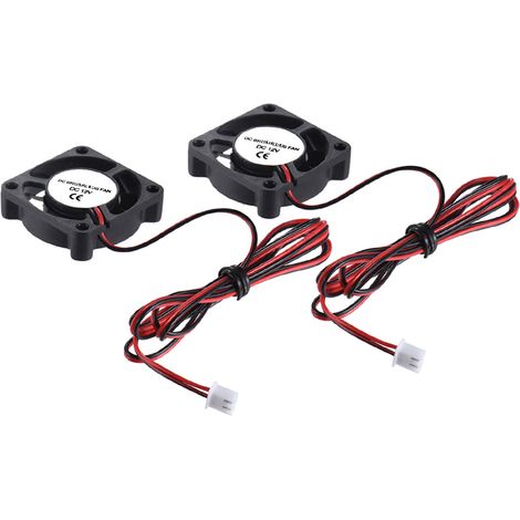 Lot de 2 ventilateurs de refroidissement sans balais Anet 40 x 40 x 10 mm, 12 V CC, 2 fils, pour imprimante 3D RepRap i3. (1/5)
