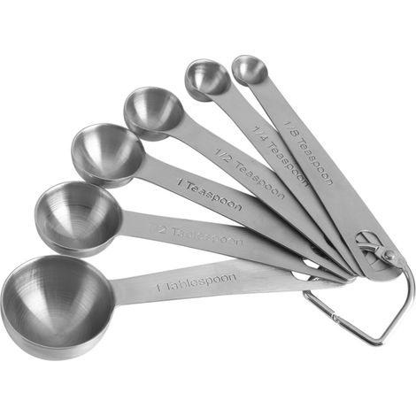 Ensemble de 6 Cuillères à Mesurer en Acier Inoxydable pour Ingrédients Secs et Liquides (1/5)