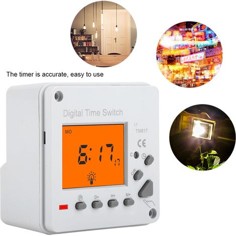 Programmierbarer Smart-Schalter mit Zeitschaltuhr, 220 V, mit hintergrundbeleuchtetem Display und zuverlässiger elektronischer Steuerung (1/5)