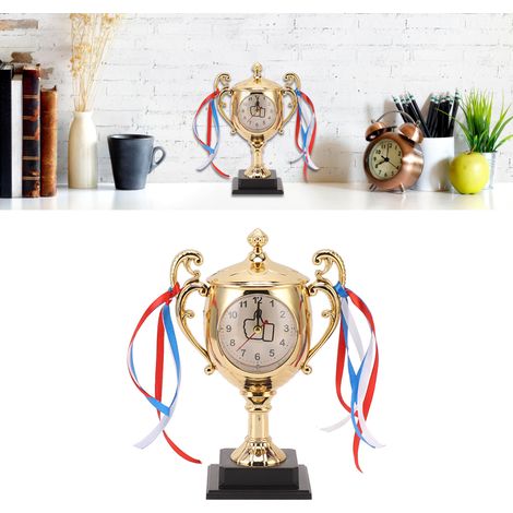 Réveil créatif et personnalisé en forme de trophée réaliste, cadeau d'étudiant, décoration pour chambre d'étudiant ou salon, doré (1/5)
