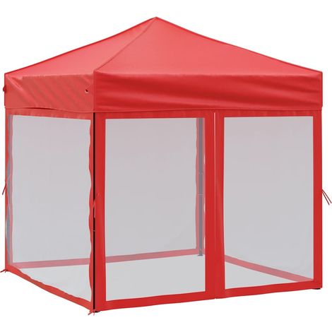 Tente de réception pliable - Tonnelle de jardin - Barnum avec parois Rouge 2x2 m fr11215 - Maison La Vie (1/5)