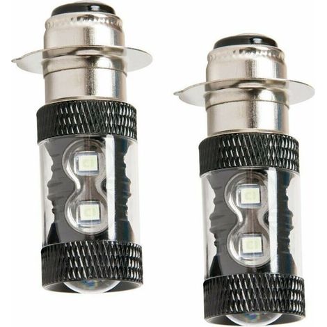 Phare LED Moto H6 80W P15D H6M Monofilament Bleu Glace, Ampoule de Remplacement pour Scooter et Vélo Électrique, Kit de 2 Pièces (1/5)