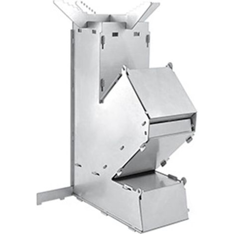 Poêle à bois portable amovible en acier inoxydable épais, petit modèle - S (1/4)