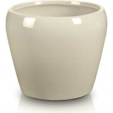 Keramikblumentopf 12,5 cm, cremefarben
