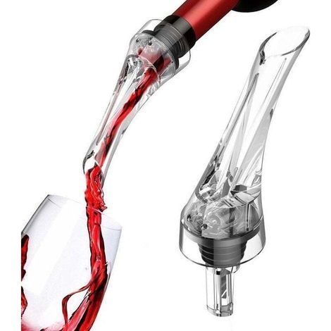 Weindekanter mit tropffreiem Ausgießer – zum Belüften der Flasche beim Einschenken – zum Dekantieren von Rot-, Weiß- und Roséweinen (1/5)
