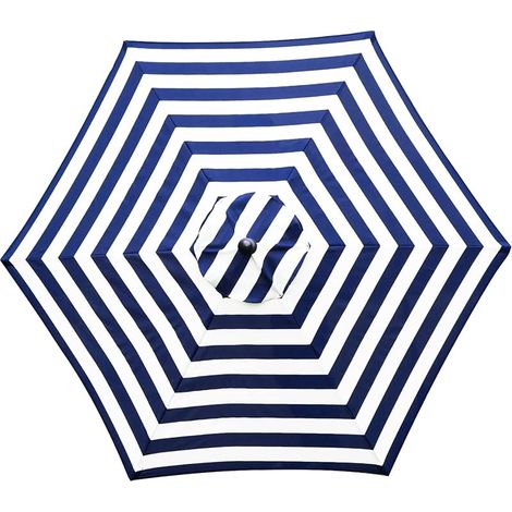 Housse pour parasol baleines M Imperméable Anti-UV Toile de rechange rayures et 6 2 bleues blanches (1/5)