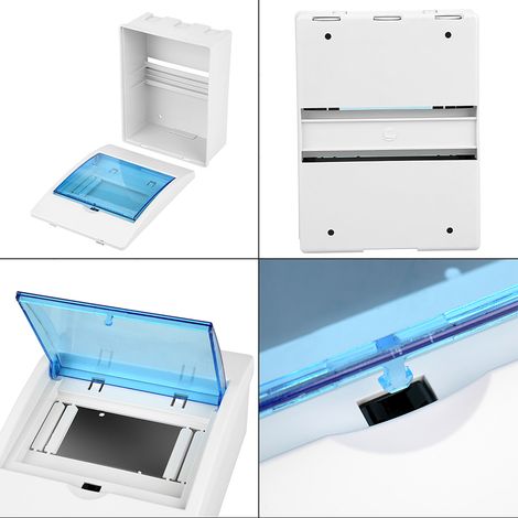 Boîte de jonction monobloc en plastique pour disjoncteurs à 4-6 pôles, pour montage mural intérieur (1/5)
