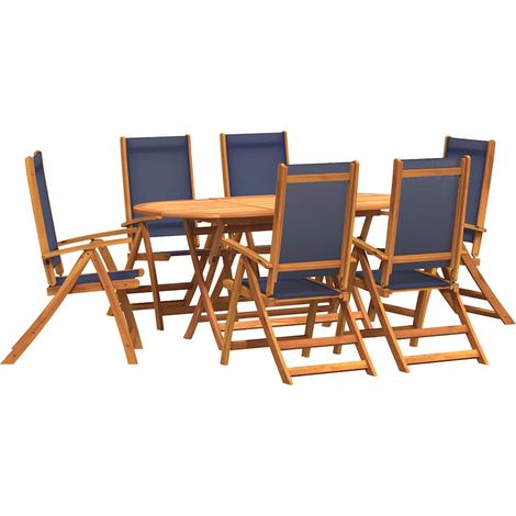 Maison Exclusive - Set Pranzo da Giardino 9pz Legno Massello di Acacia e Textilene