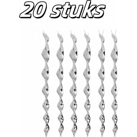 Lot de 20 dispositifs répulsifs pour oiseaux en forme de spirale longueur 30 cm pour protéger les espaces extérieurs contre les oiseaux couleur argentée (1/5)