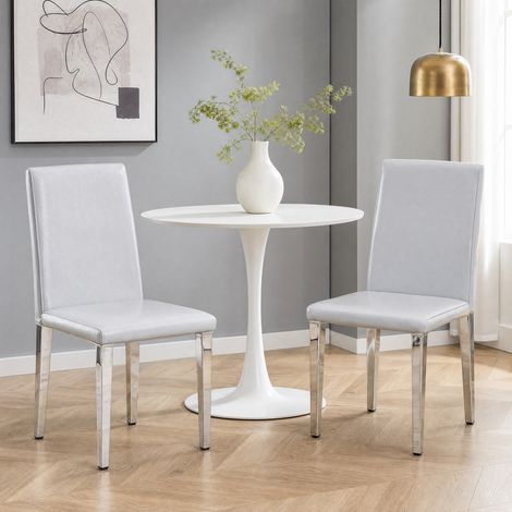MEUBLIV Set di 2 sedie da pranzo 90 cm grigio chiaro – schienale alto imbottito (1/5)