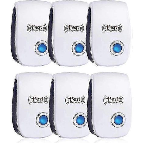 Lot de 6 répulsifs à ultrasons - Efficaces contre les souris, les rats, les mouches, les moustiques, les insectes nuisibles et les araignées (1/5)