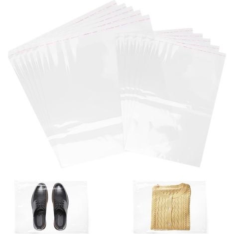 100 bolsas de celofán transparente autoadhesivas de polipropileno (OPP) para galletas, dulces, frutos secos y joyas (30 x 46 cm + 23 x 30 cm) (1/5)