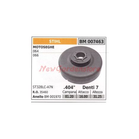 Pignone campana frizione motosega STIHL 064 066 007463 35460