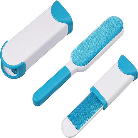 Brosse à peluches 2 pièces Blanc/bleu (1/5)