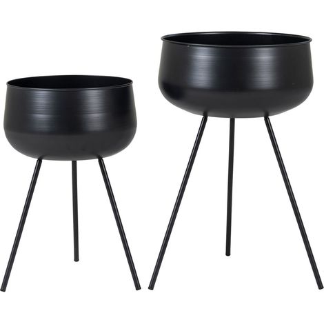 Set 2 vasi da fiori Ardola in acciaio nero