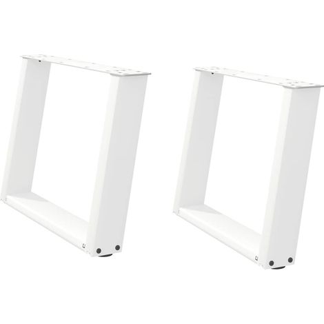 Maison Exclusive - Couchtischbeine U-Form 2 Stk. Weiß 70x(42-43)