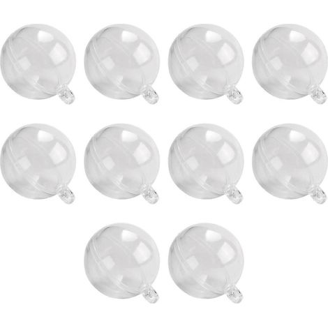Boule de Noël transparente en plastique ouvrable, boîte cadeau, 3 cm (1/5)