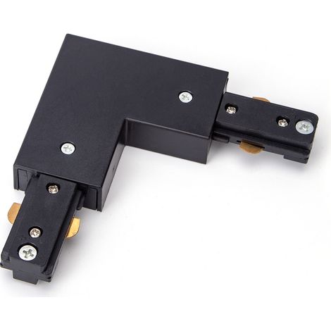 Connettore a L per binario elettrificato monofase 3 fili (F) (N) + (T) nero Aigostar