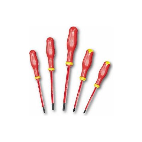 Serie di 5 cacciaviti per viti con intaglio e per viti con impronta a croce Phillips 1000 V