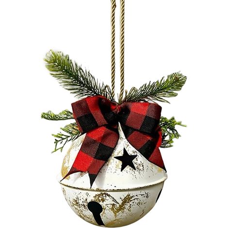 Cloches Noël Géantes en Métal Nœuds Décoratifs Noël Ornements Clochettes Pour Fête Hivernale Vacances Ornements Nœuds Jardin pour Porche Cour Vacances Fêtes Hivernales (1/5)