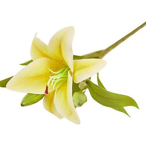 fleur artificielle charmante et décorative en plastique, lys artificieljaune (1/5)
