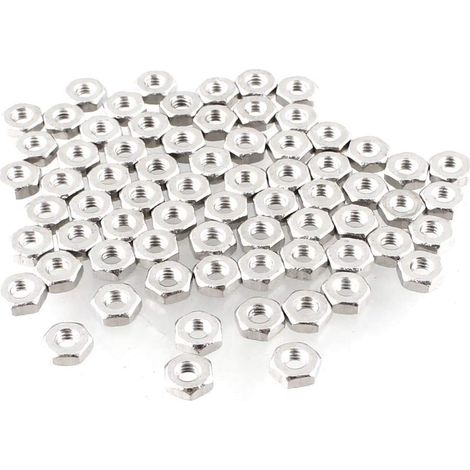 70 vis et écrous hexagonaux M2.5 argentés (Couleur : argent) (1/3)