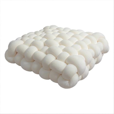 Coussin tissé carré, dossier moelleux pour canapé, housse en peluche douce, oreiller décoratif confortable pour salon. (1/5)