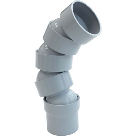 Coude de gouttière flexible DN 50 – 4 coudes 67-90° en PVC – Montage simple par emboîtement – Résistant aux intempéries