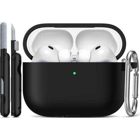 BelleRise - Étui R-fun pour AirPods Pro 3, étui de protection souple en silicone compatible avec les AirPods Pro 3e génération d'Apple, noir (1/5)