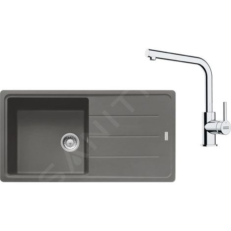 Franke Colonnes - Set de cuisine G264ŠK, évier en fragranit BFG 611 + robinet FS 3230.031, gris pierre / chrome 114.0700.743 (1/4)
