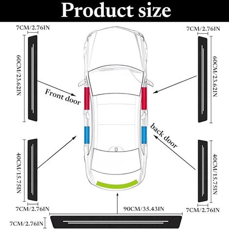 seuils de Portière de Voiture Universels en Fibre de Carbone Protection Seuil de Porte Voiture Protection anti-Rebondissement Compatibles Avec une Grande Variété de Modèles de Voitures