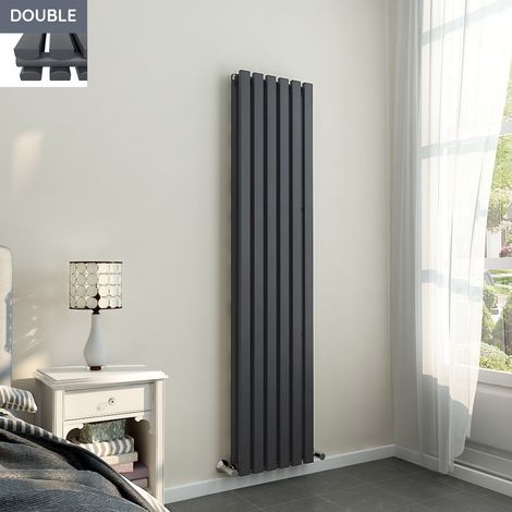 1800x410mm Anthracite Double Rectangular Panel Vertical Radiator (1/5)
