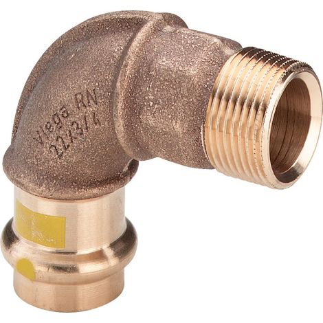 Viega Profipress Raccordo a gomito maschio a 90 gradi, d 18mm, R 3/4 bronzo rosso Modello 2614, 345761