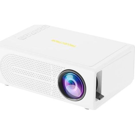 M200 Mini projecteur portable LED HD 1080p pour home cinéma - Compatible avec USB, lecteur DVD d'ordinateur, décodeur et disque dur externe - Blanc (1/5)
