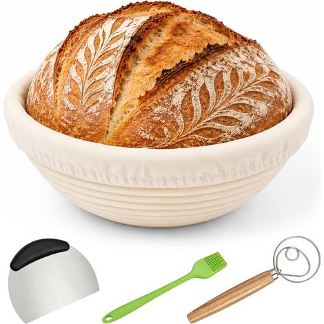 Panier de fermentation rond de 23 cm avec insert en lin pour les amateurs (1/5)