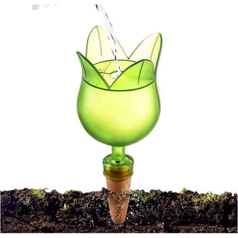 6 pièces Arrosage automatique, picots en terre cuite pour pots, système goutte-à-goutte autonome pour plantes d'intérieur et balcons (1/5)
