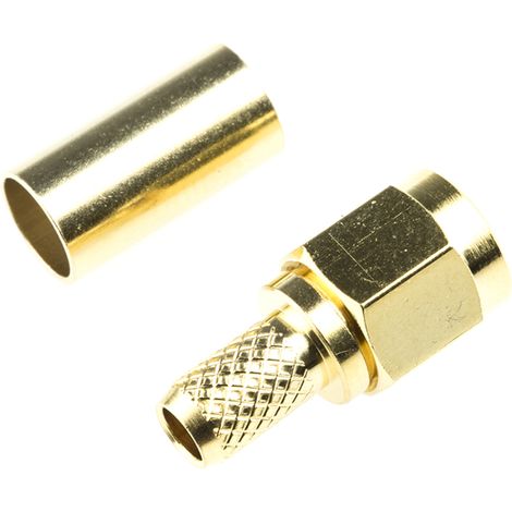 Connecteur coaxial RS PRO Mâle Droit, raccordement A sertir 50O Montage sur câble ( Prix pour 1 )