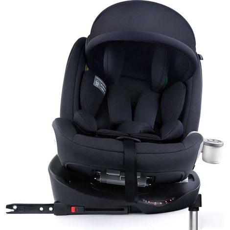 Siège enfant auto pivotant 360° ajustable ISOFIX 0-36KG, équipé de parasol et porte-gobelet pour sécurité routière