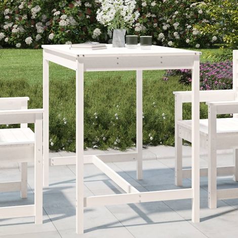 Table de jardin,Table meuble de Balcon,Table d'extérieur blanc 121x82,5x110 cm bois massif de pin -91235 (1/5)