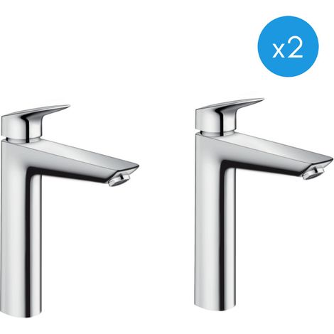 Hansgrohe Logis 2er-Set Waschtischmischer XL mit ComfortZone 190, Chrom (71091000-DUO)