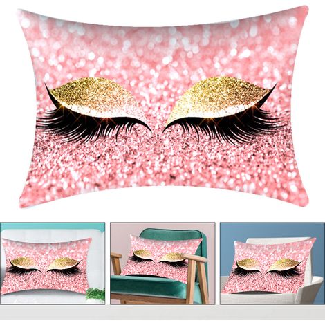 Taie d'oreiller 3050cm à cils brillants pour canapé, lit, voiture, coussin lombaire (M) (1/5)