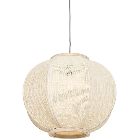 Smart Pendant Lamp Natural Fabric 48 cm Incl. Wifi G95 - Rob