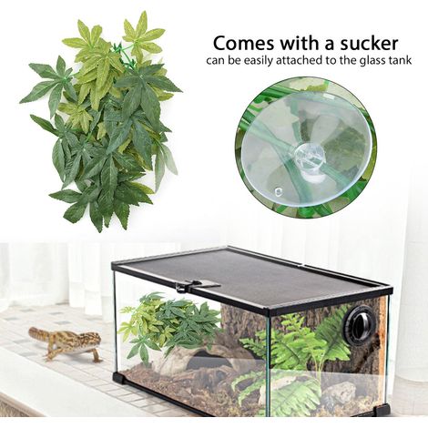 Plante artificielle verte, fausses feuilles, décoration pour aquarium, terrarium, reptiles, 30 cm (1/5)