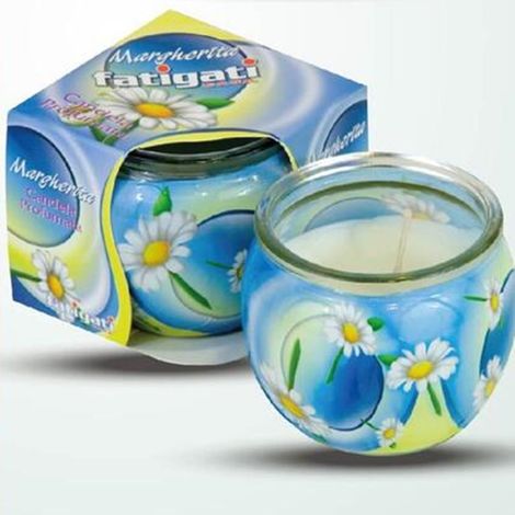 TrAdE Shop Traesio - Set 12pz Candela In Vasetto Vetro Profumo Alla Margherita Ambiente Decorativo 295463 - (1/2)