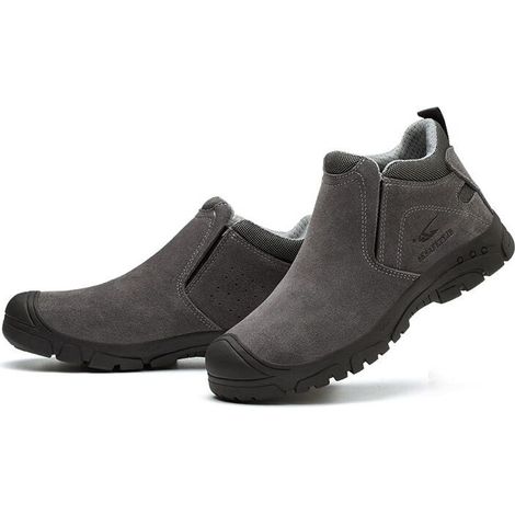Chaussures de sécurité de soudage à enfiler - Semelle en caoutchouc antidérapante - Chaussures de travail anti-brûlure résistantes à l'abrasion pour soudeurs - Gris - 41EU..DEBUNS (1/5)
